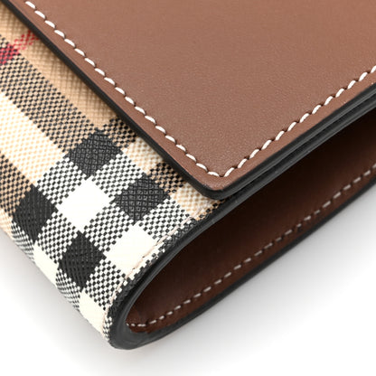 Burberry Vintage Check Grain Calfskin Halton Wallet Tan 8 of 11