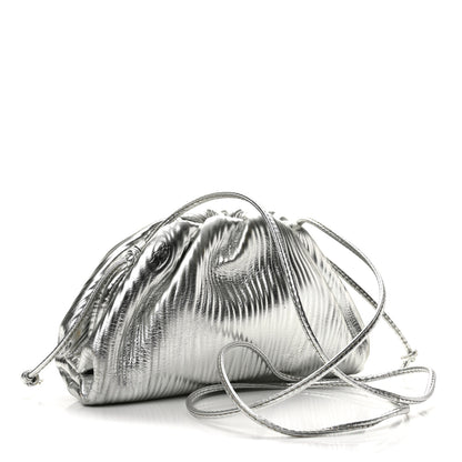 Bottega Veneta Metallic Bark Calfskin The Mini Pouch Silver 3 of 11
