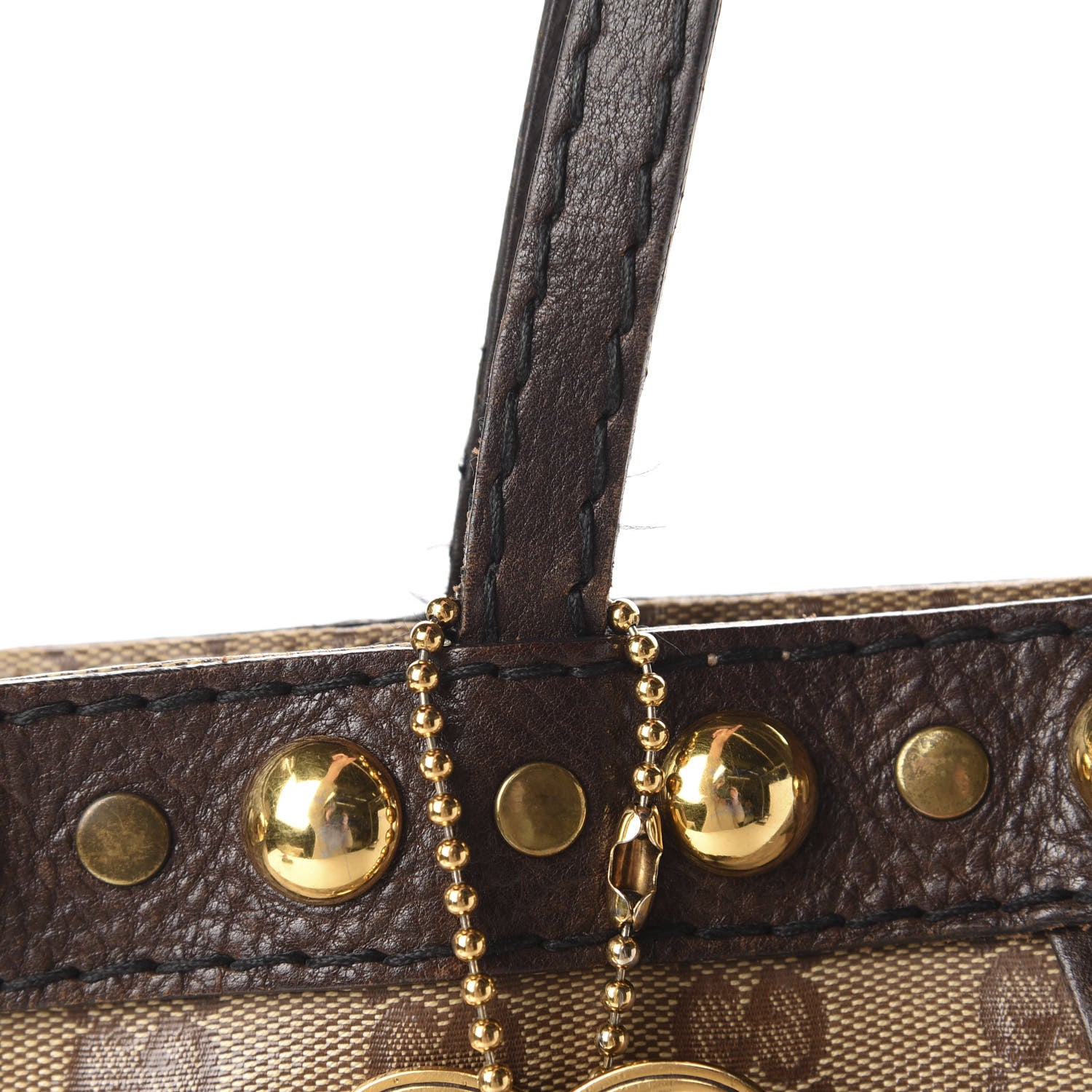 Gucci Crystal Monogram Large Babouska Vertical Shopping Tote Dark Brown 13 of 15