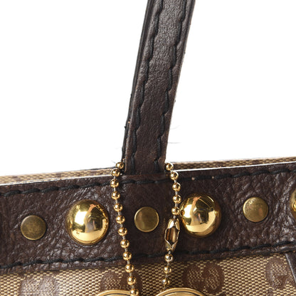 Gucci Crystal Monogram Large Babouska Vertical Shopping Tote Dark Brown 13 of 15
