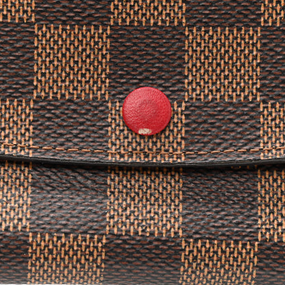 Louis Vuitton Damier Ebene Emilie Wallet Red 8 of 8