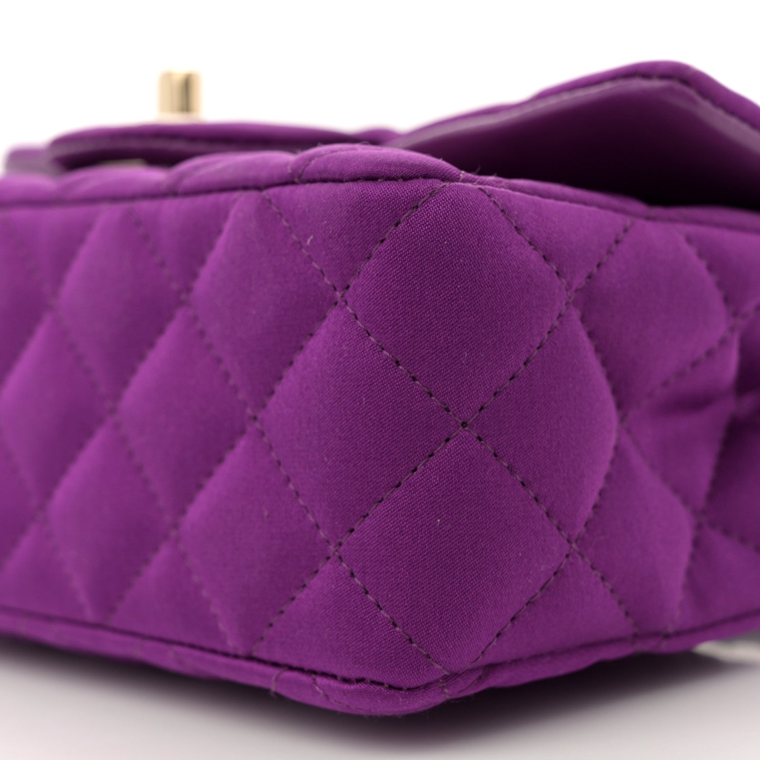 Chanel Satin Quilted Mini Rectangular Flap Purple 10 of 11