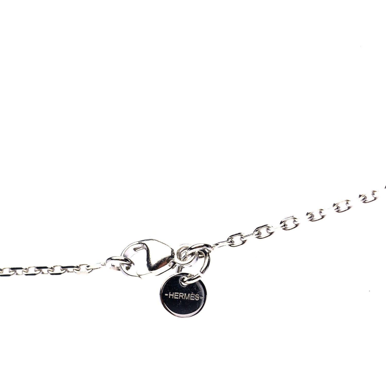 Hermes Palladium Plated Swift As De Coeur Necklace Black 4 of 4