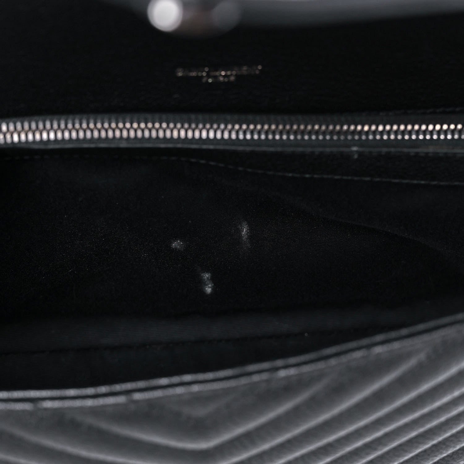 Saint Laurent Sheepskin Matelasse Chevron Monogram Large College Satchel Black 16 of 16