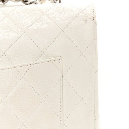 Chanel Caviar Quilted Jumbo Single Flap White 13 of 15