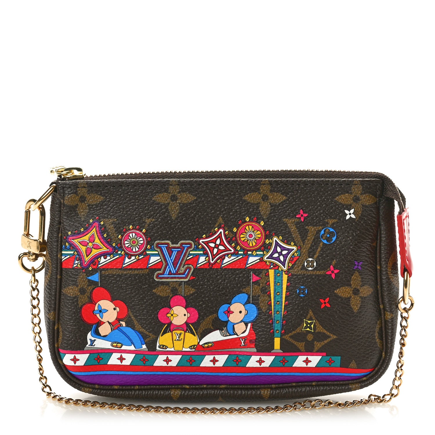 Louis Vuitton Monogram 2020 Christmas Animation Bumper Cars Mini Pochette Accessories Coquelicot 1 of 10