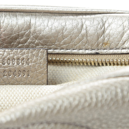 Gucci Metallic Pebbled Calfskin Small Soho Disco Bag Golden Beige 7 of 17