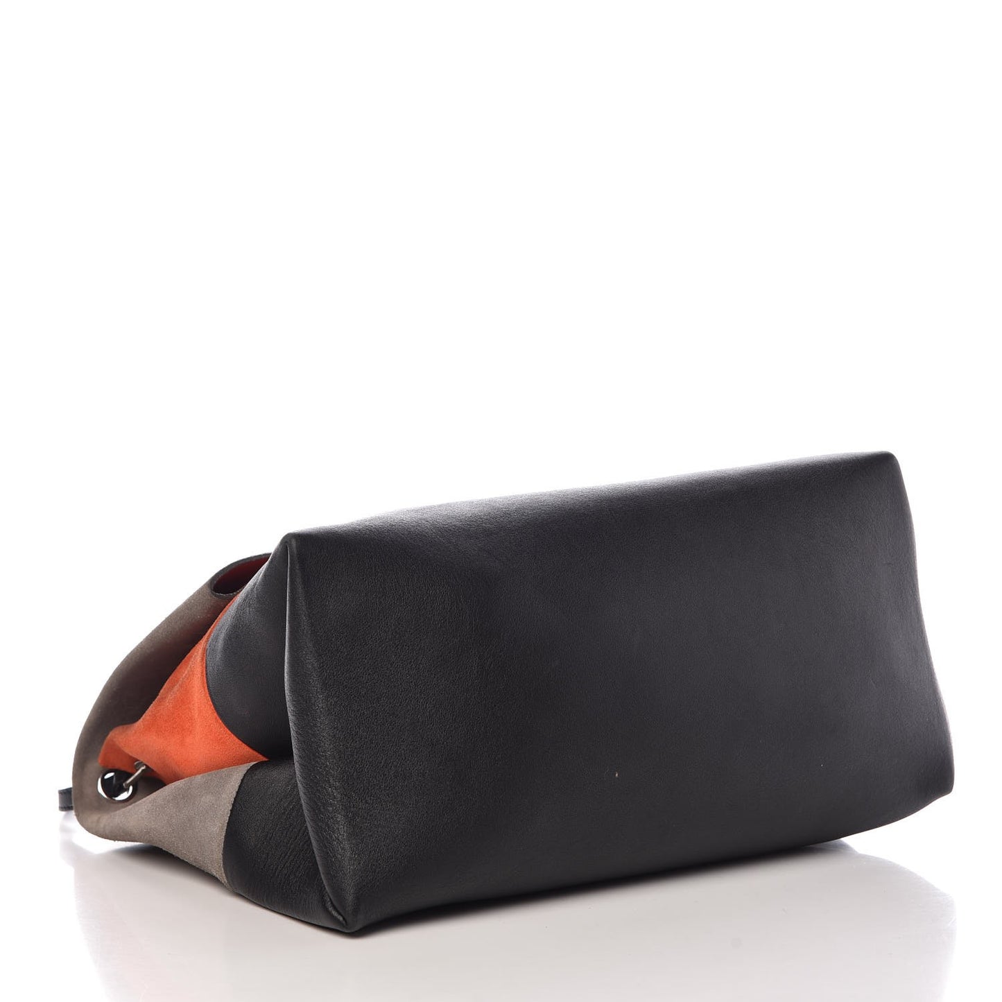 Calfskin Suede All Soft Shoulder Bag Grey Bright Orange Black
