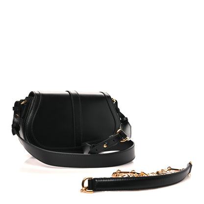 Versace Calfskin Medium Greca Goddess Shoulder Bag Black 3 of 9