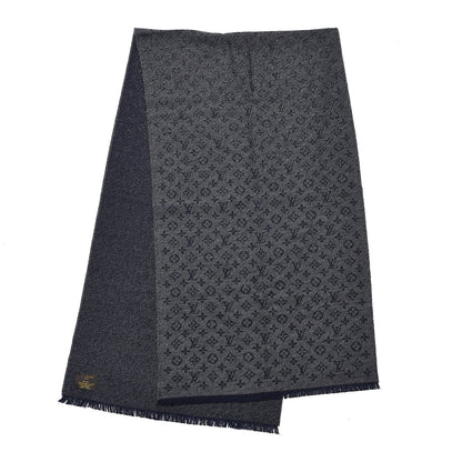 Louis Vuitton Wool Monogram Classic Scarf Navy 3 of 4