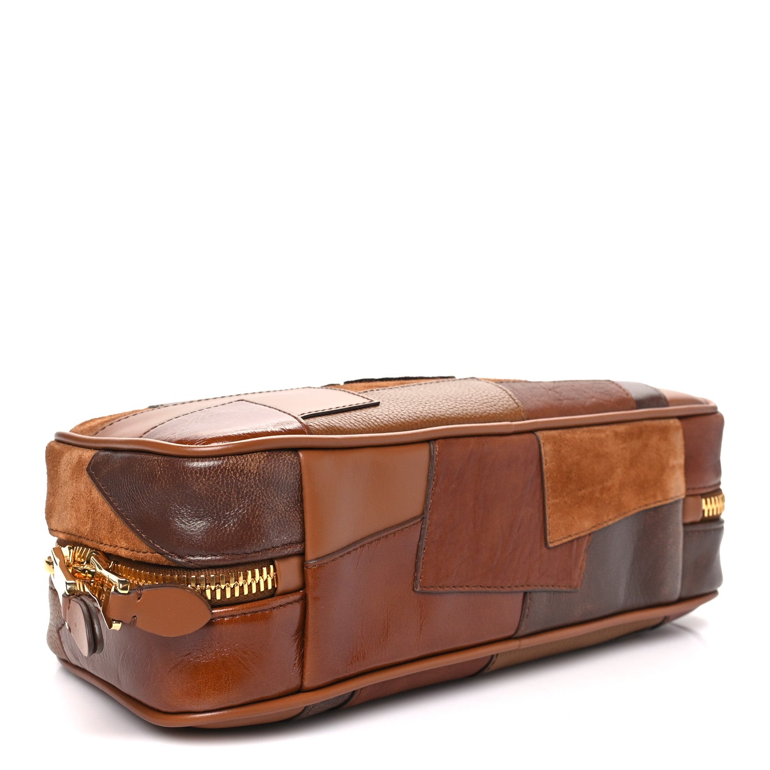 Miu Miu Nappa Patchwork Small Beau Top Handle Bag Cognac 4 of 9