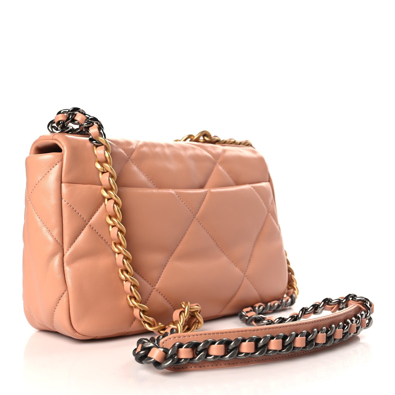 Chanel Lambskin Quilted Medium Chanel 19 Flap Light Orange 3 of 10