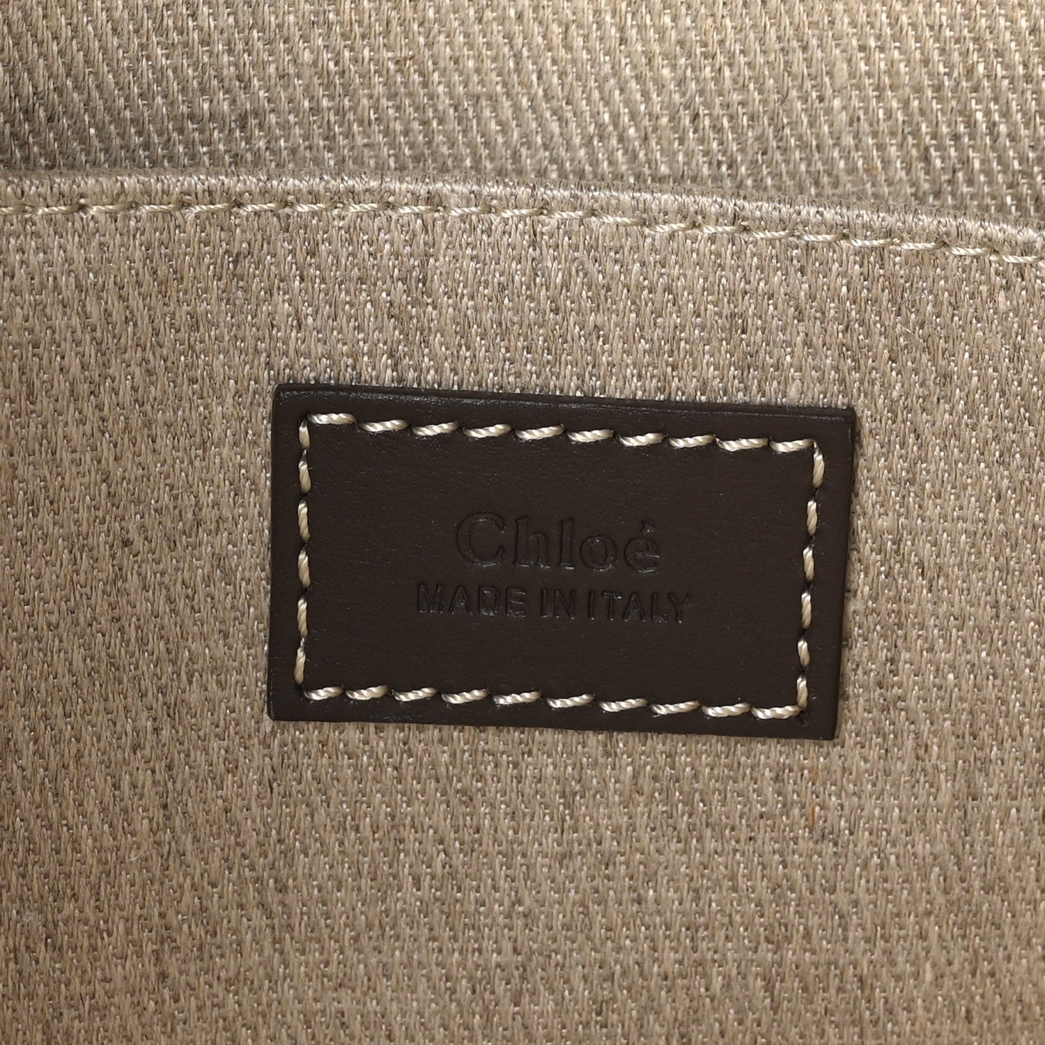 Chloe Linen Calfskin Medium Woody Tote Warm Green 6 of 10