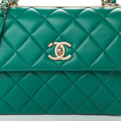 Chanel Lambskin Quilted Small Trendy CC Flap Dual Handle Bag Green 8 of 11
