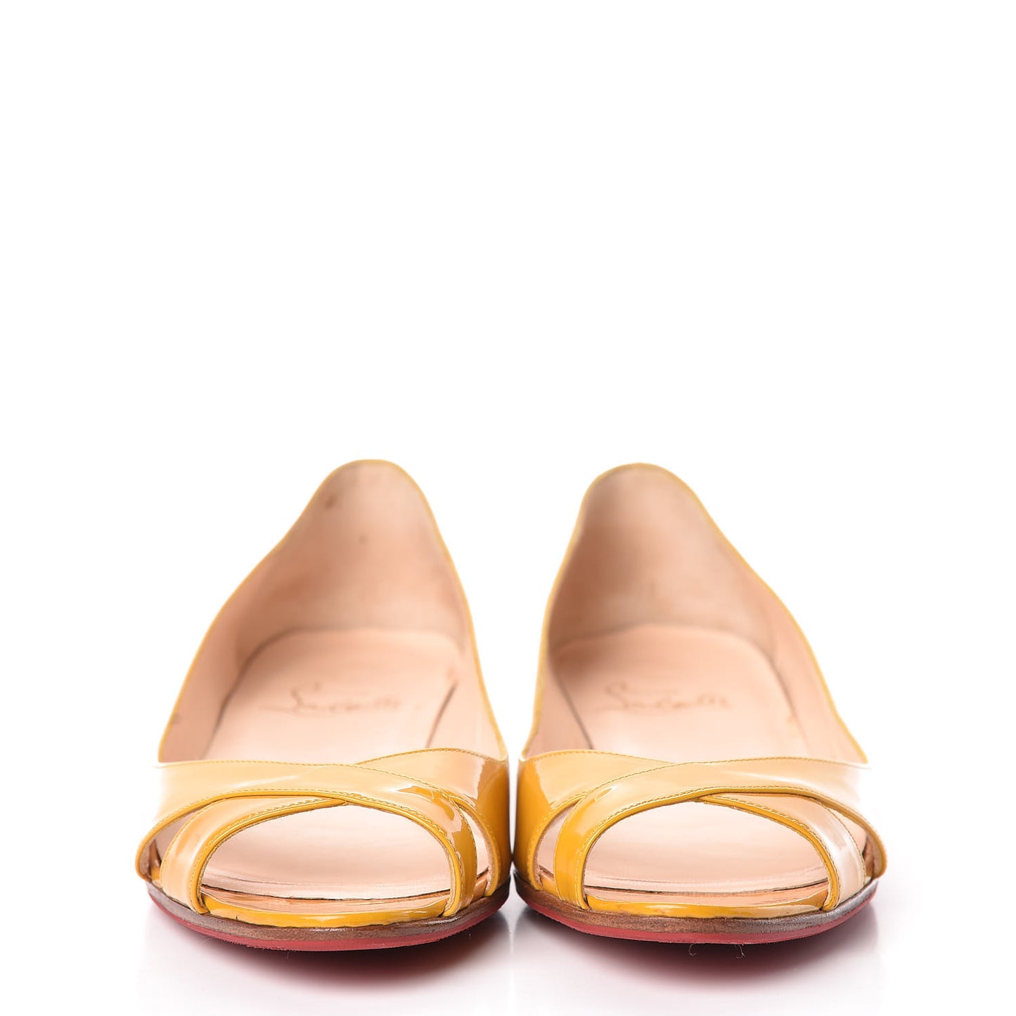 Patent Croisette Peep Toe Flats 36.5