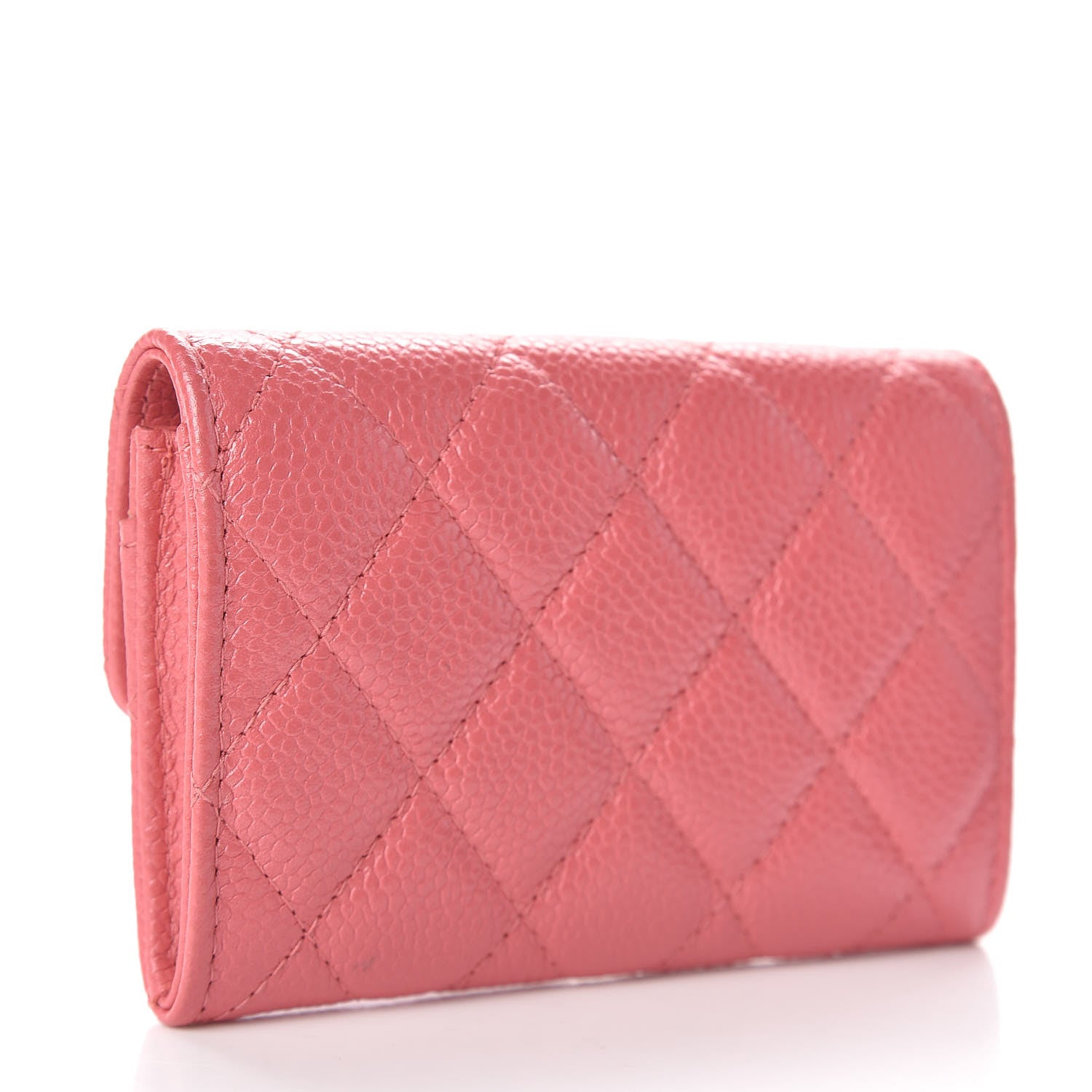 Chanel Metallic Caviar Quilted Flap Card Holder Pink 3 of 9
