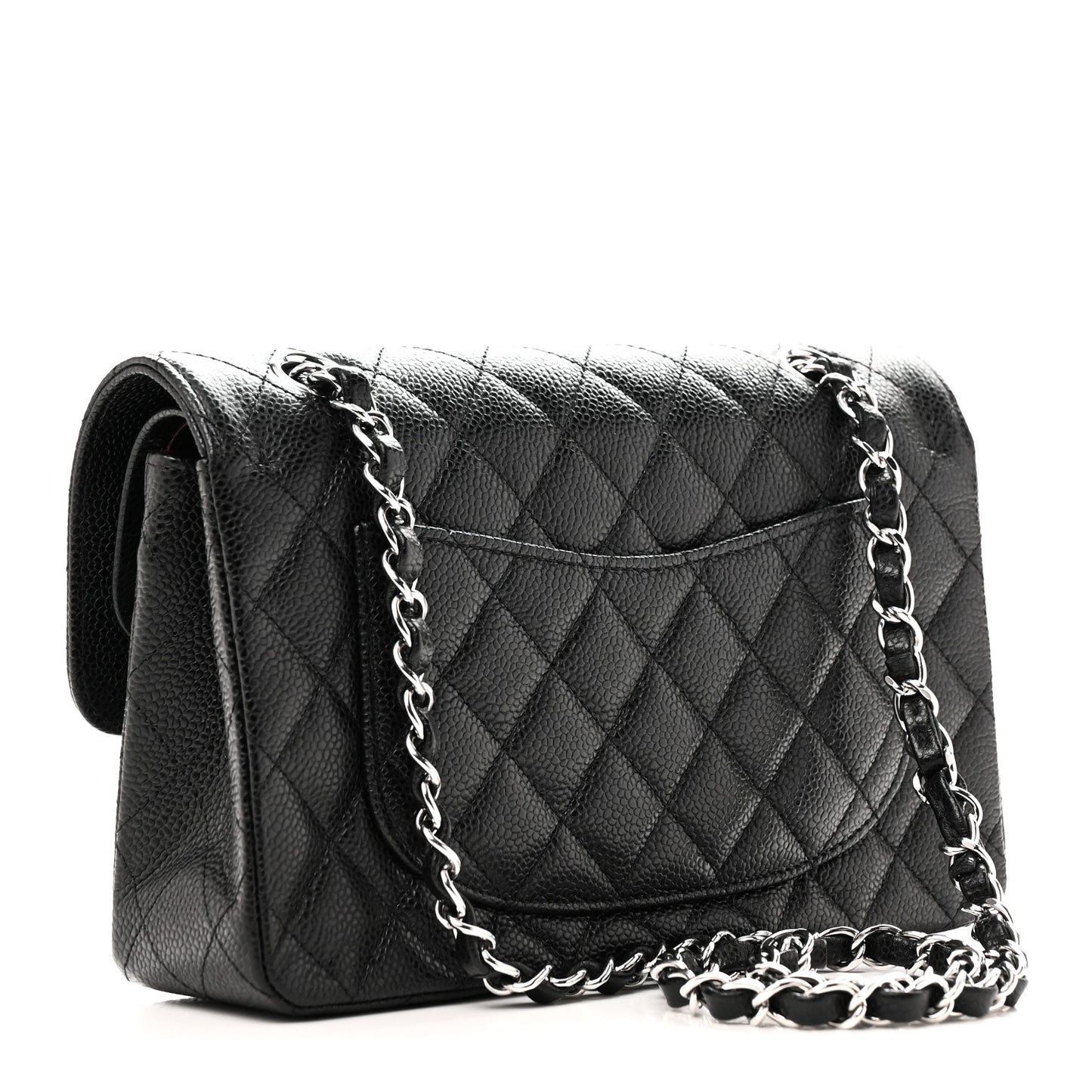 Caviar Quilted Small Double Flap Black