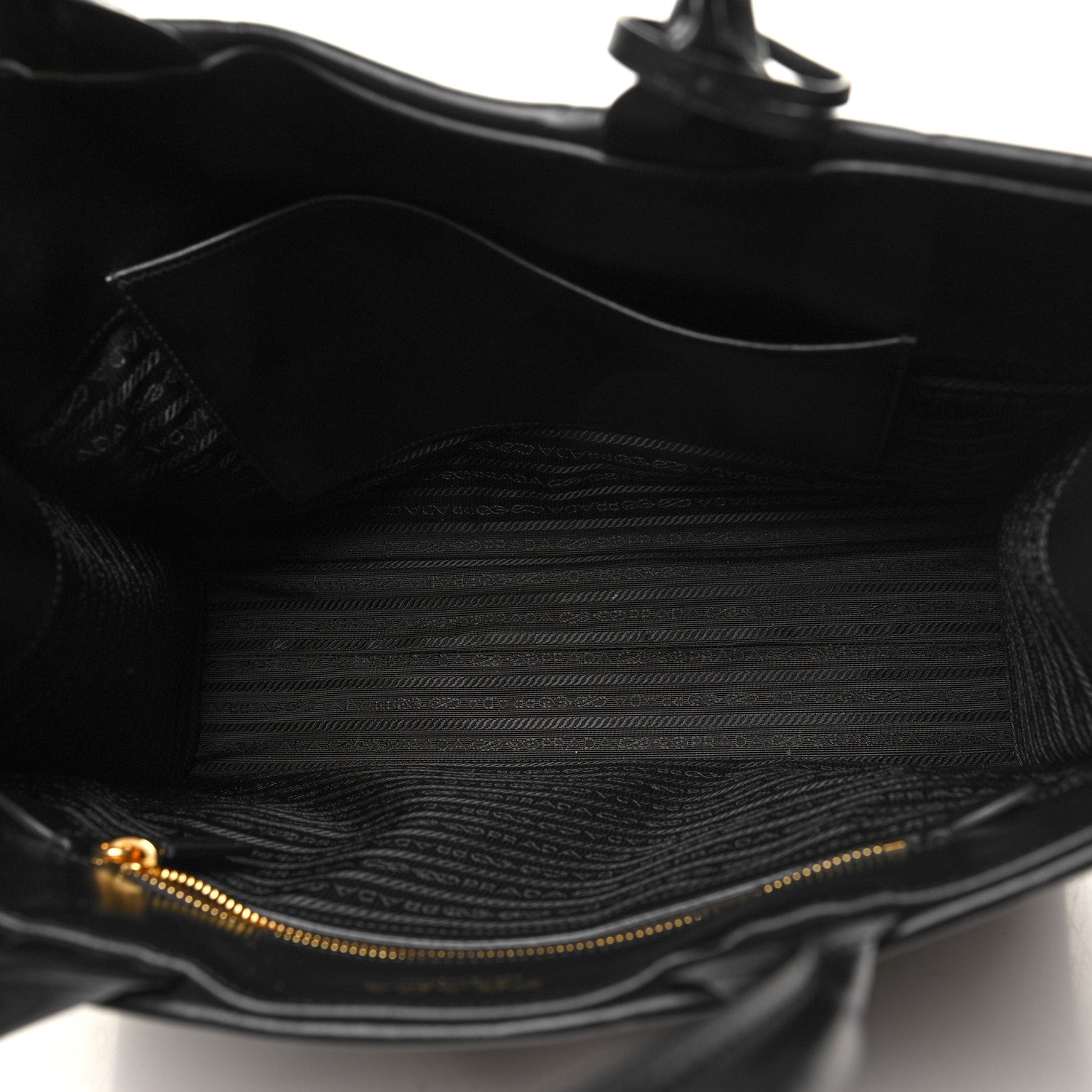 Prada Soft Calfskin Triangolo Symbole Embossed Medium Tote Black 5 of 9
