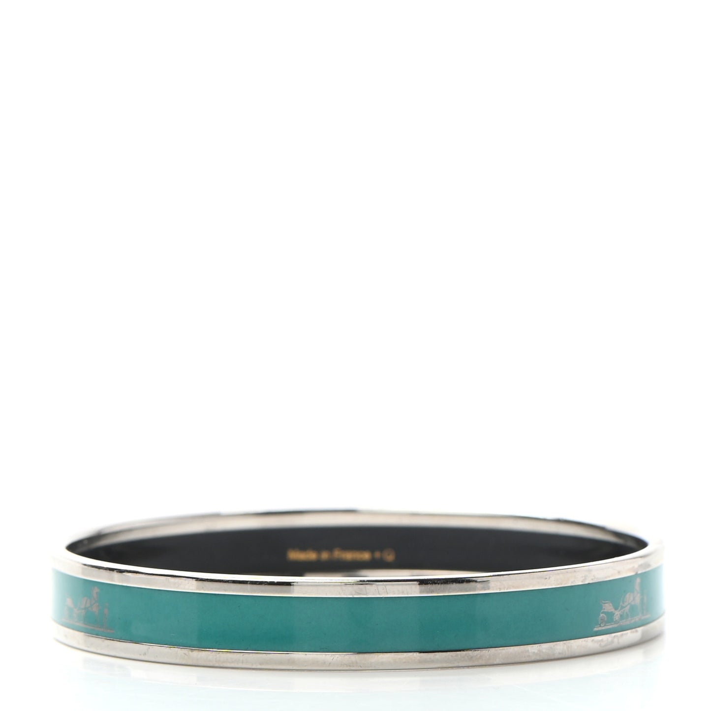 Enamel Printed Narrow Caleche Bracelet 70 Malachite