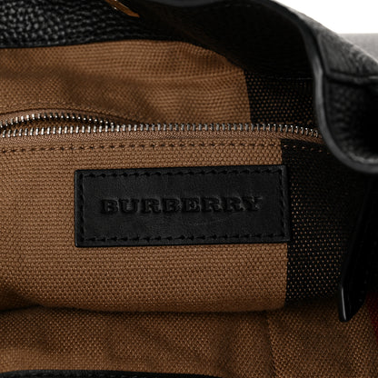 Burberry Grainy Calfskin House Check Medium Maidstone Black 6 of 11