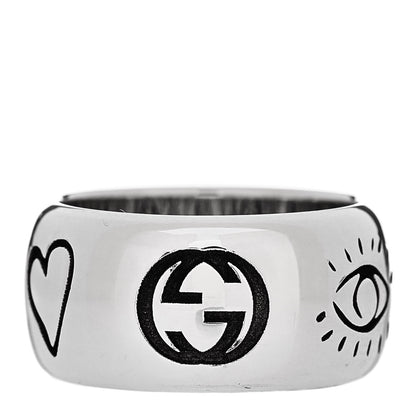 Gucci Sterling Silver Wide Blind for Love Band Ring 48 4.5 3 of 5