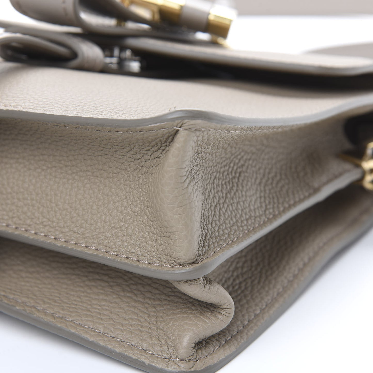 Shiny Grained Calfskin Small Aby Day Shoulder Bag Motty Grey