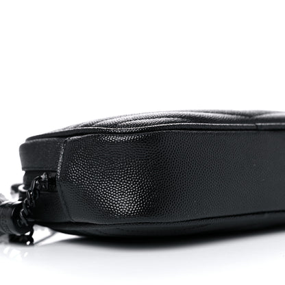 Saint Laurent Grain De Poudre Matelasse Monogram Mini Lou Camera Bag Black 8 of 15