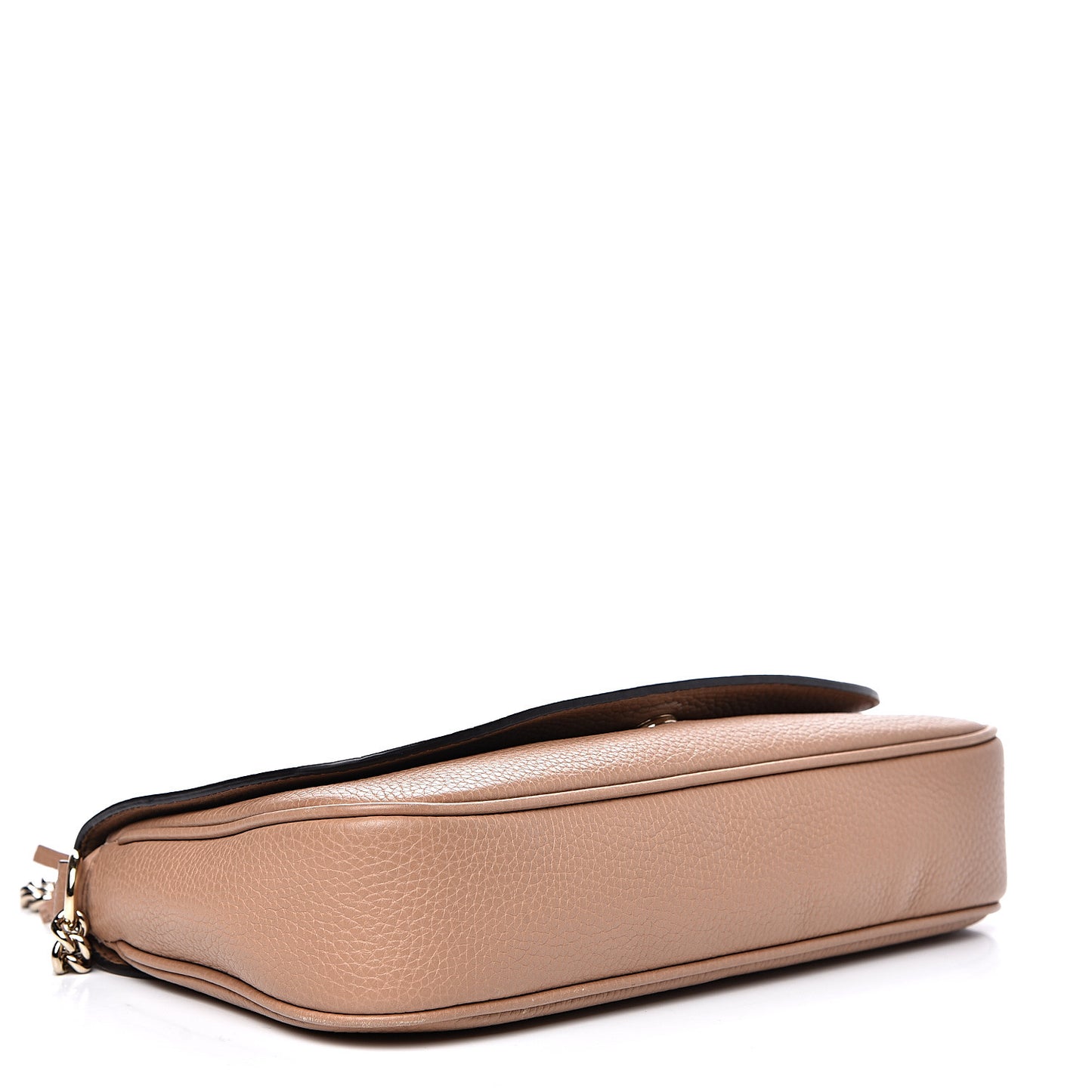 Pebbled Calfskin Medium Soho Flap Crossbody Camelia