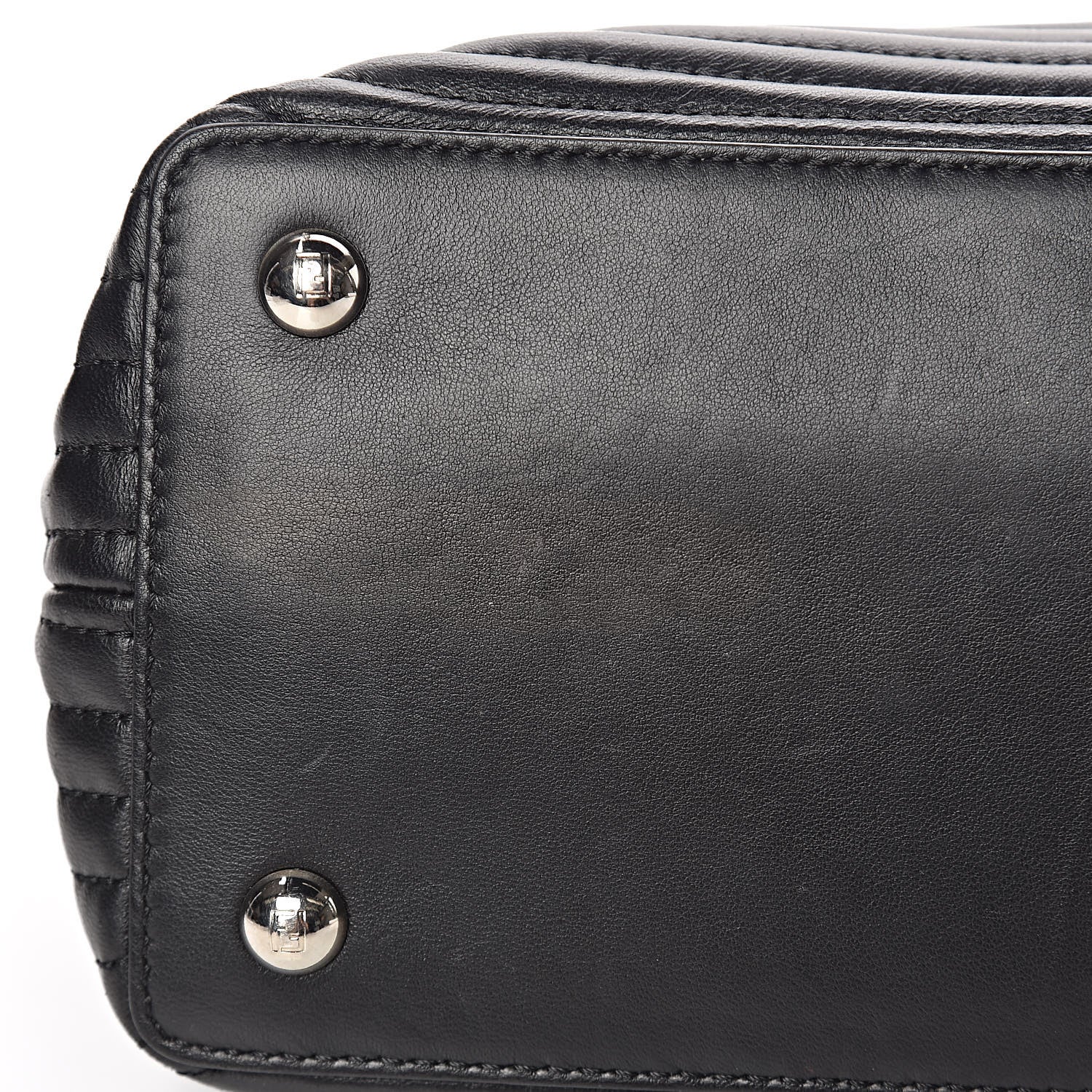 Fendi Shiny Nappa Trapuntata Chain Small DotCom Click Chain Satchel Black 14 of 14
