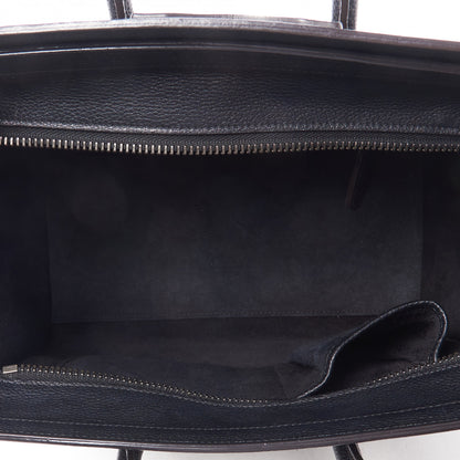 Celine Drummed Calfskin Micro Luggage Black 5 of 10