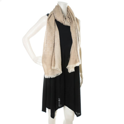 Gucci Wool Silk GG Monogram GGNat Plus Scarf Sand 2 of 4