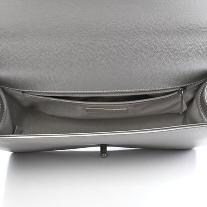 Chanel Metallic Caviar Quilted New Medium Boy Flap Silver 5 of 9