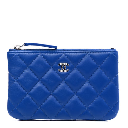 Chanel Lambskin Quilted Small Cosmetic Case Blue 1 of 4