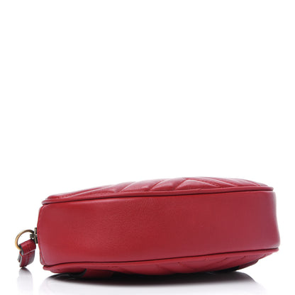 Gucci Calfskin Matelasse GG Marmont Belt Bag 95 38 Hibiscus Red 3 of 10