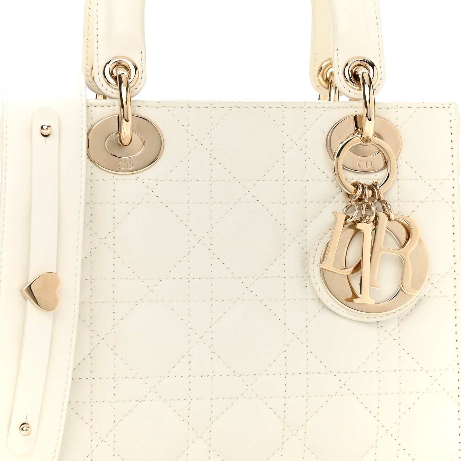 Christian Dior Lambskin Cannage Small My ABCDior Lady Dior White 8 of 11