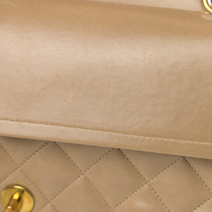 Chanel Lambskin Quilted Medium Double Flap Beige 15 of 23
