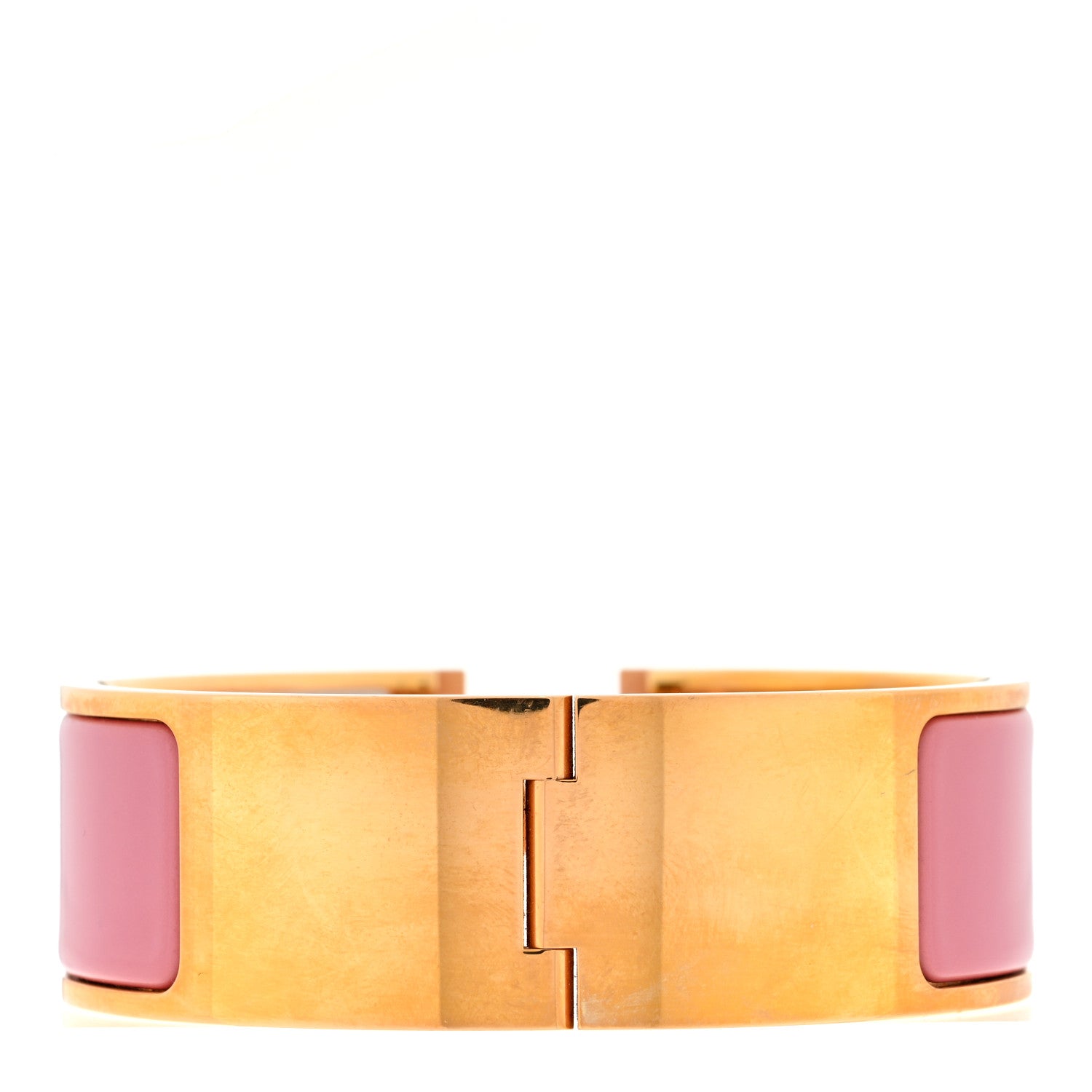 Hermes Enamel Wide Clic Clac H Bracelet PM Rose Velours 2 of 3