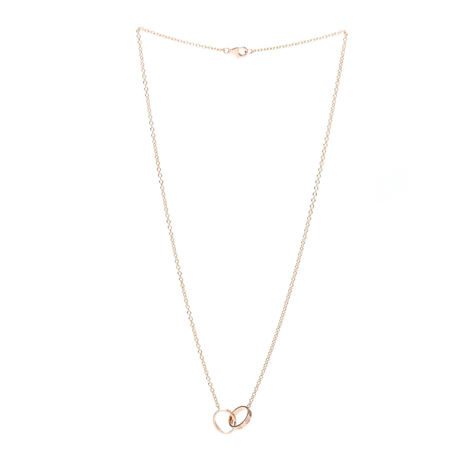 Cartier 18K Pink Gold Interlocking LOVE Necklace 3 of 5