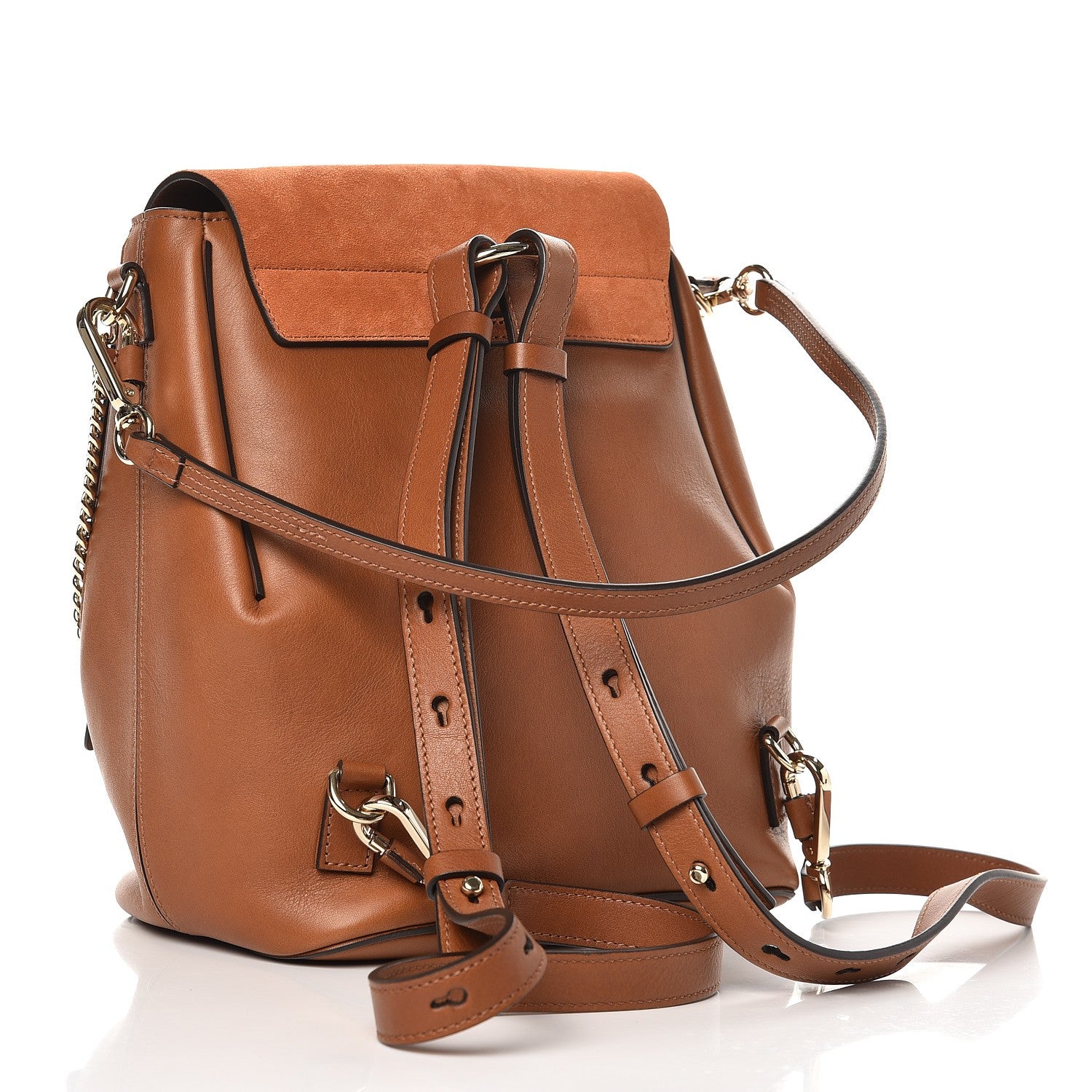 Chloe Suede Calfskin Medium Faye Backpack Tan 3 of 8