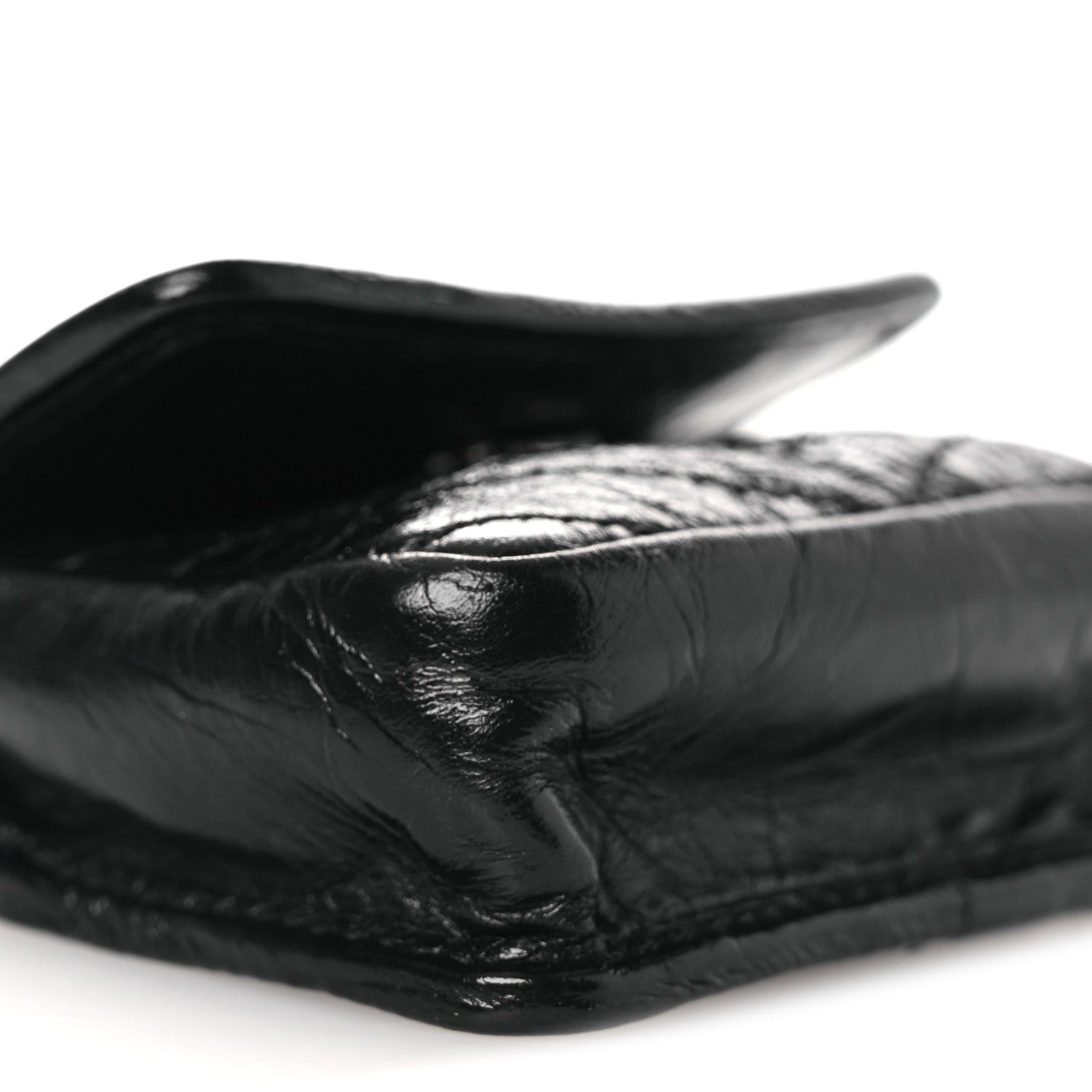 Saint Laurent Crinkled Calfskin Matelasse Monogram Niki Airpods Holder Micro Bag Black 9 of 11