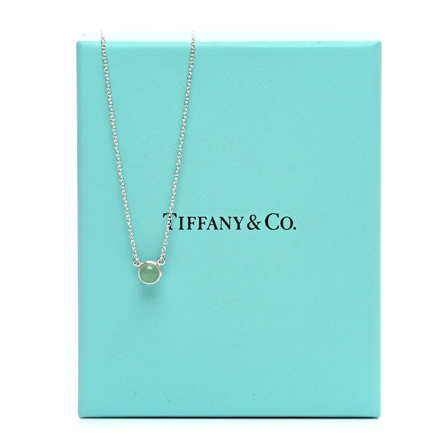 Tiffany Sterling Silver Aventurine Elsa Peretti Color by the Yard Pendant Necklace 5 of 5