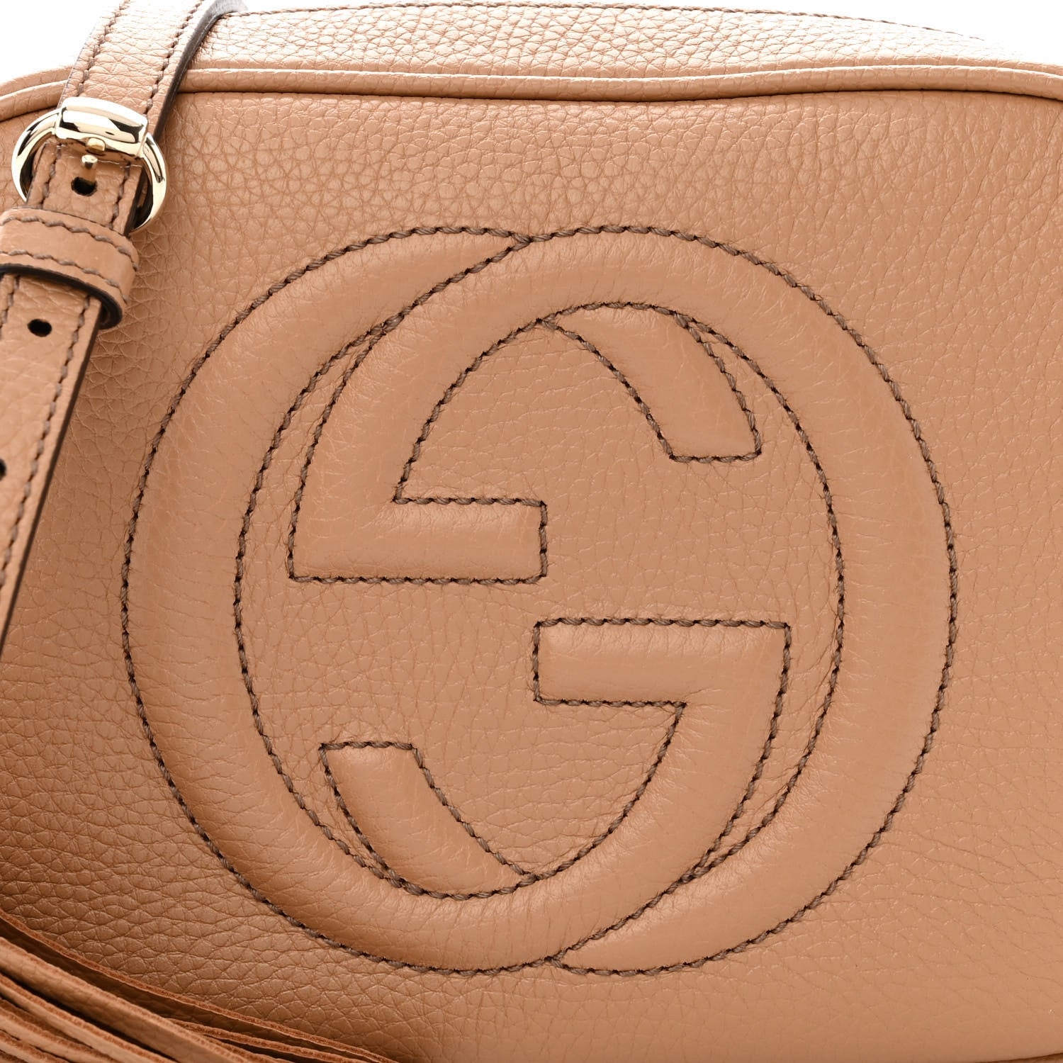 Gucci Pebbled Calfskin Small Soho Disco Bag Camelia 8 of 10