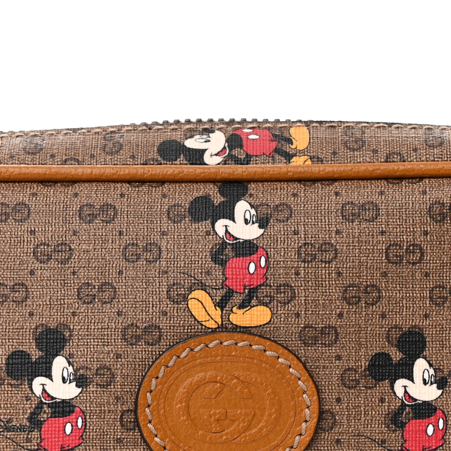 Gucci X DISNEY Mini Vintage GG Supreme Monogram Mickey Mouse Small Belt Bag 90 36 Beige Vintage Sun Oil 8 of 10