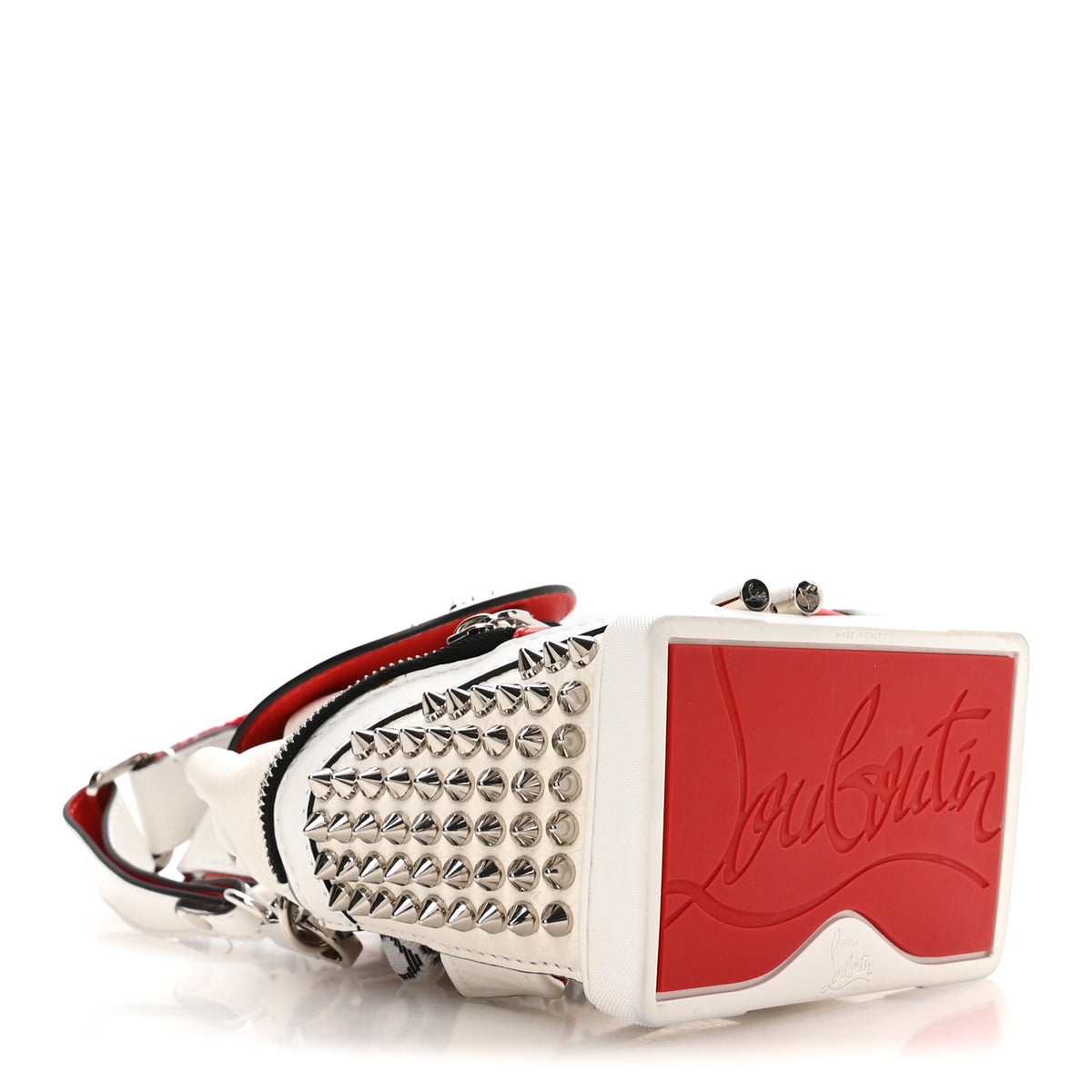 Calfskin Spiked Small Explorafunk Backpack White