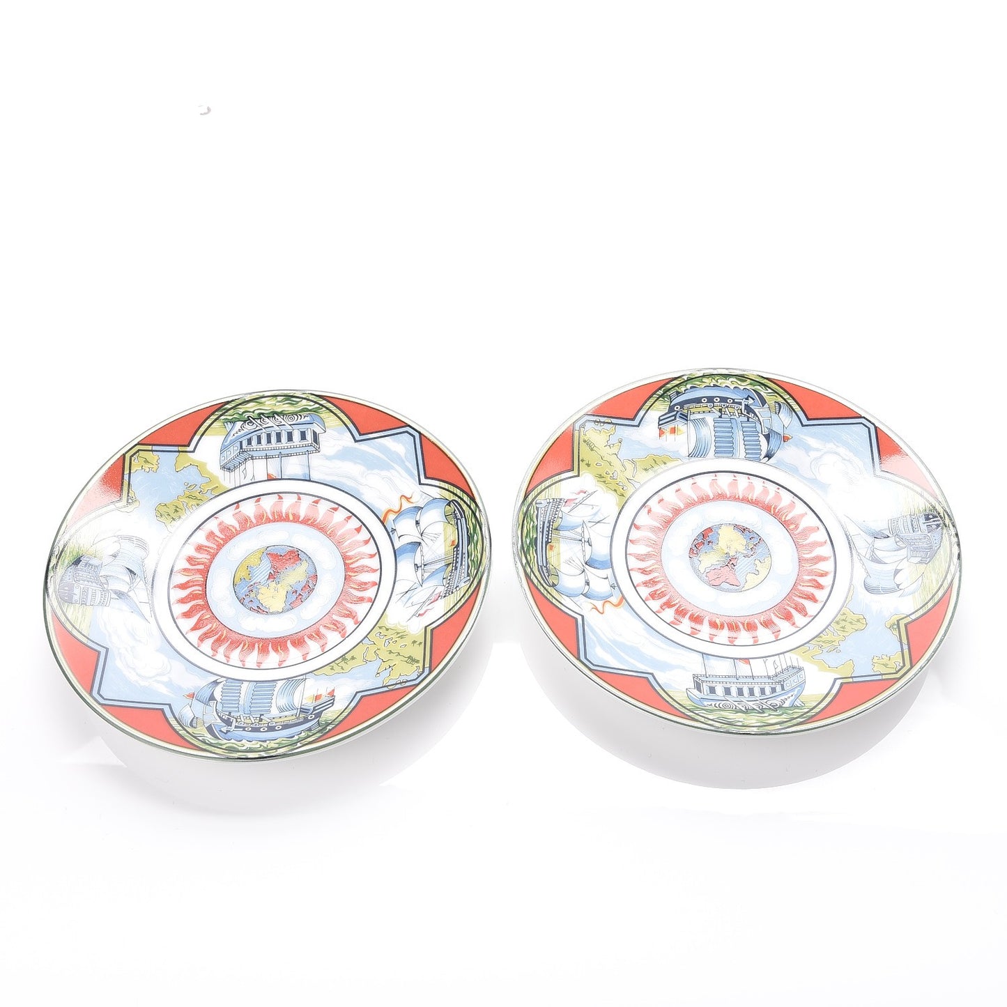 Porcelain Patchwork Tea Cup And Saucer Set of 2