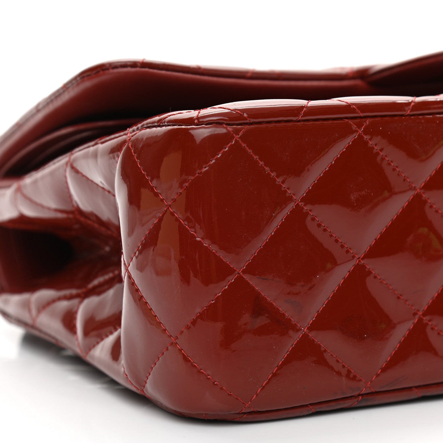 Chanel Patent Quilted Jumbo Double Flap Red 7 of 11