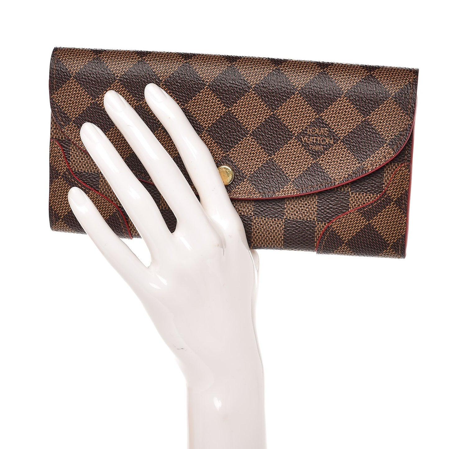 Damier Ebene Caissa Wallet Cherry