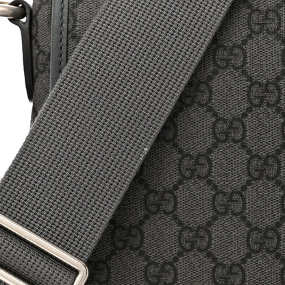 Gucci Tender GG Supreme Monogram Textured Dollar Calfskin Ophidia Messenger Bag Grey Black Graphite Grey 12 of 13