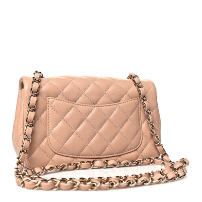 Chanel Lambskin Quilted Mini Rectangular Flap Beige 3 of 11