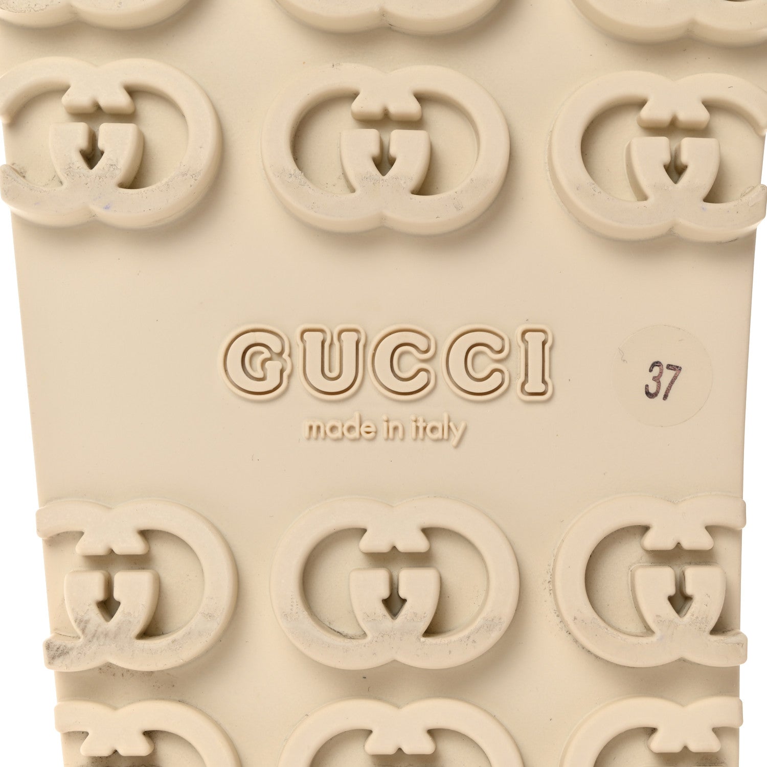 Gucci Cubic Rubber GG Monogram Womens Interlocking G Platform 42mm Slide Sandals 37 Beige Ebony 7 of 8